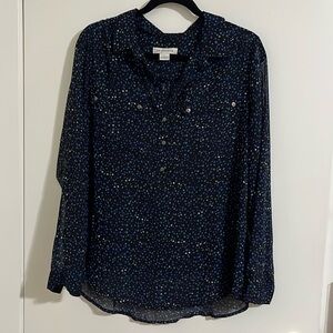 Liz Claiborne Sheer Navy shirt with cami